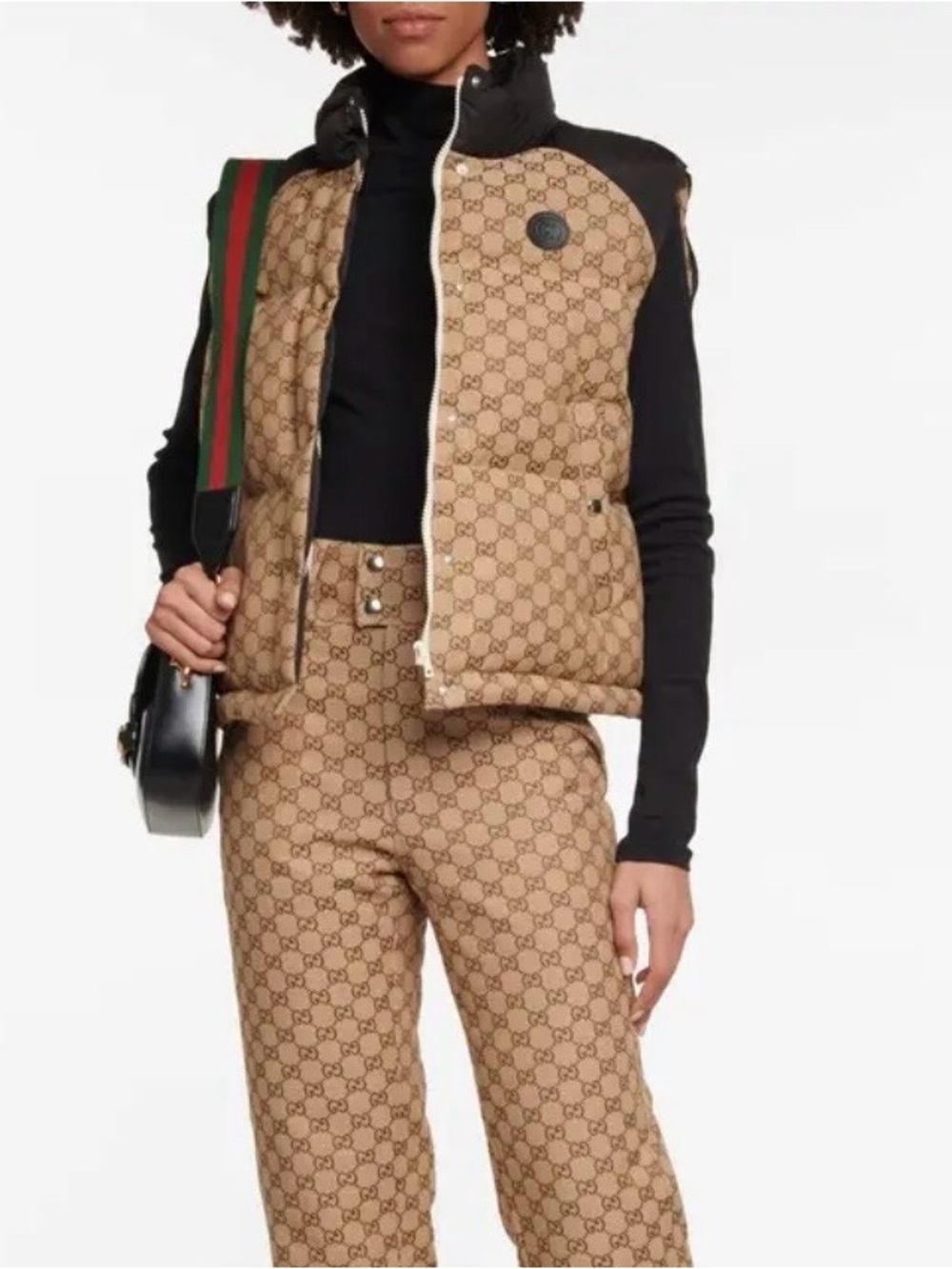 Gucci Beige GG Monogram Straight-Leg Trousers